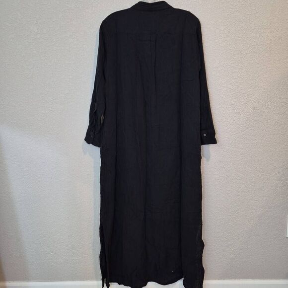 Natural Life Maxi Shirt Dress Women’s S Black Button Up - Picture 2 of 8